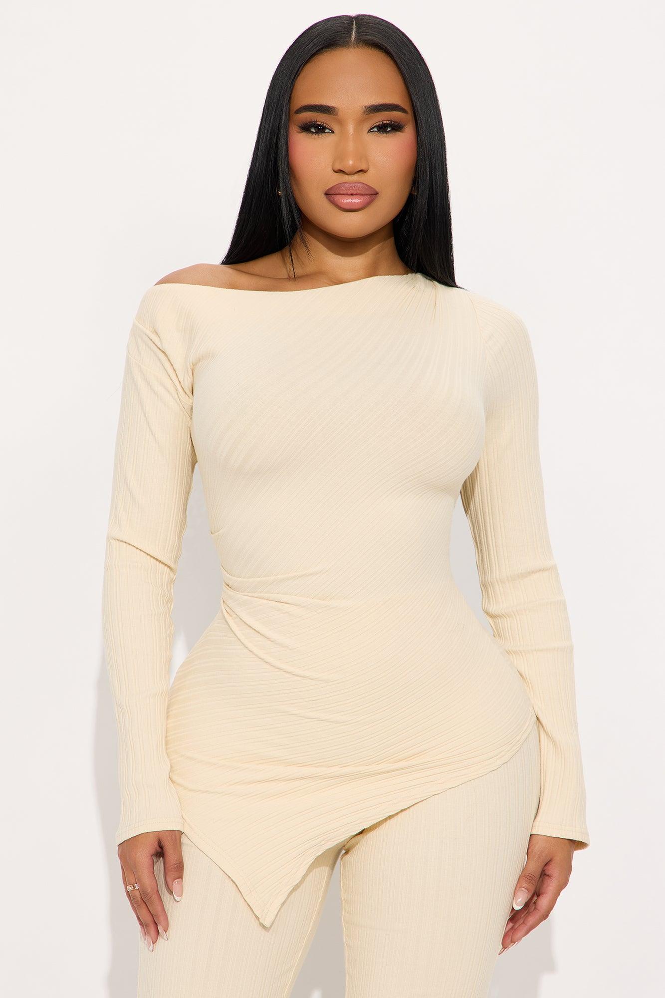 Side Step Pant Set - Cream Female Product Image