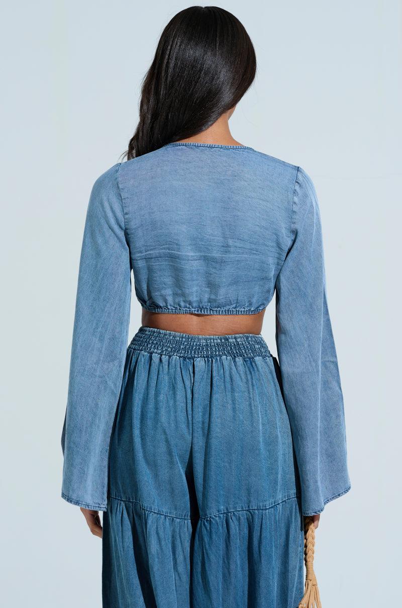 PERFECT AS CAN BE TIE FRONT BLOUSE Product Image