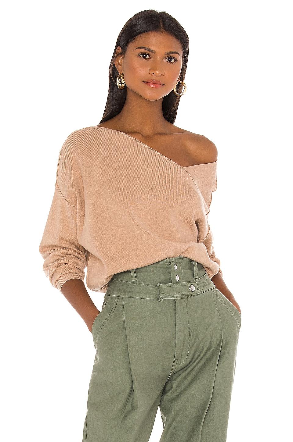Favorite Off Shoulder Sweater Line & Dot Product Image