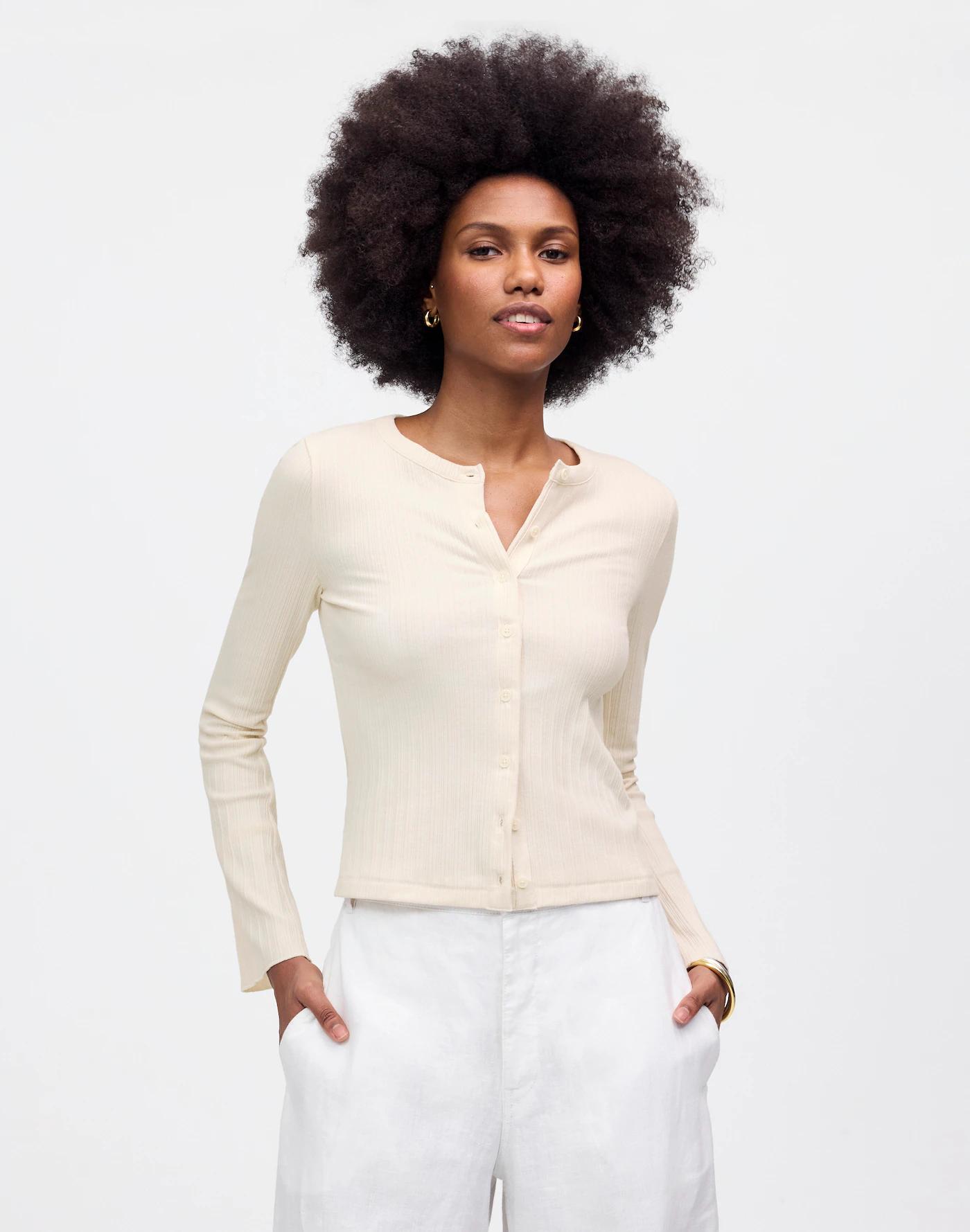 Flared-Sleeve Cardigan Product Image