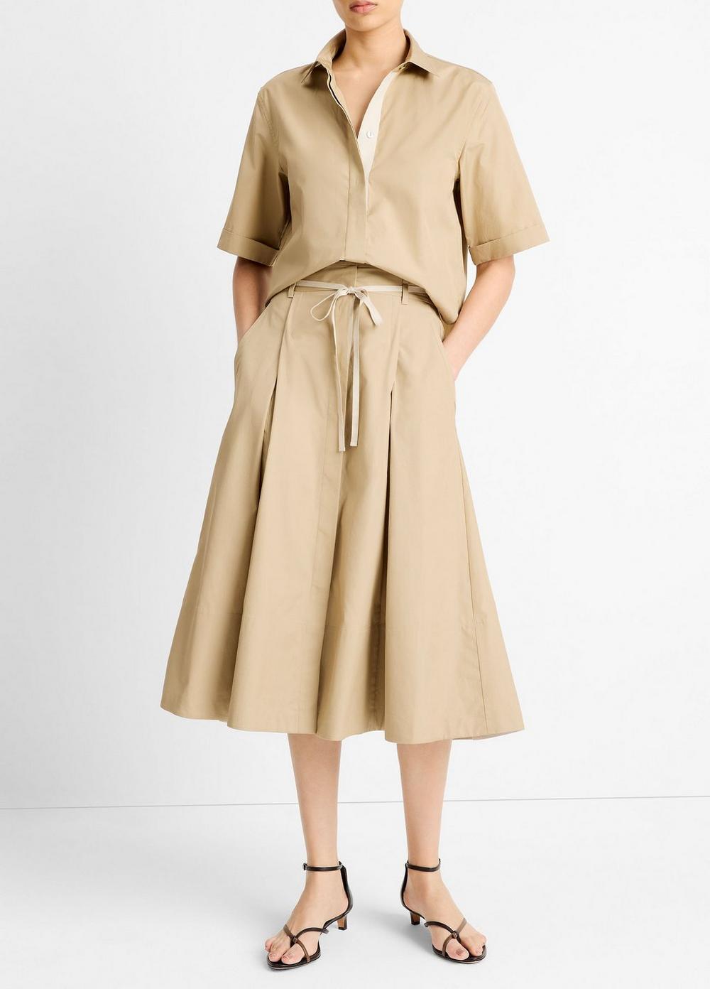 Canvas Tape Cotton Button-Front Shirt Product Image