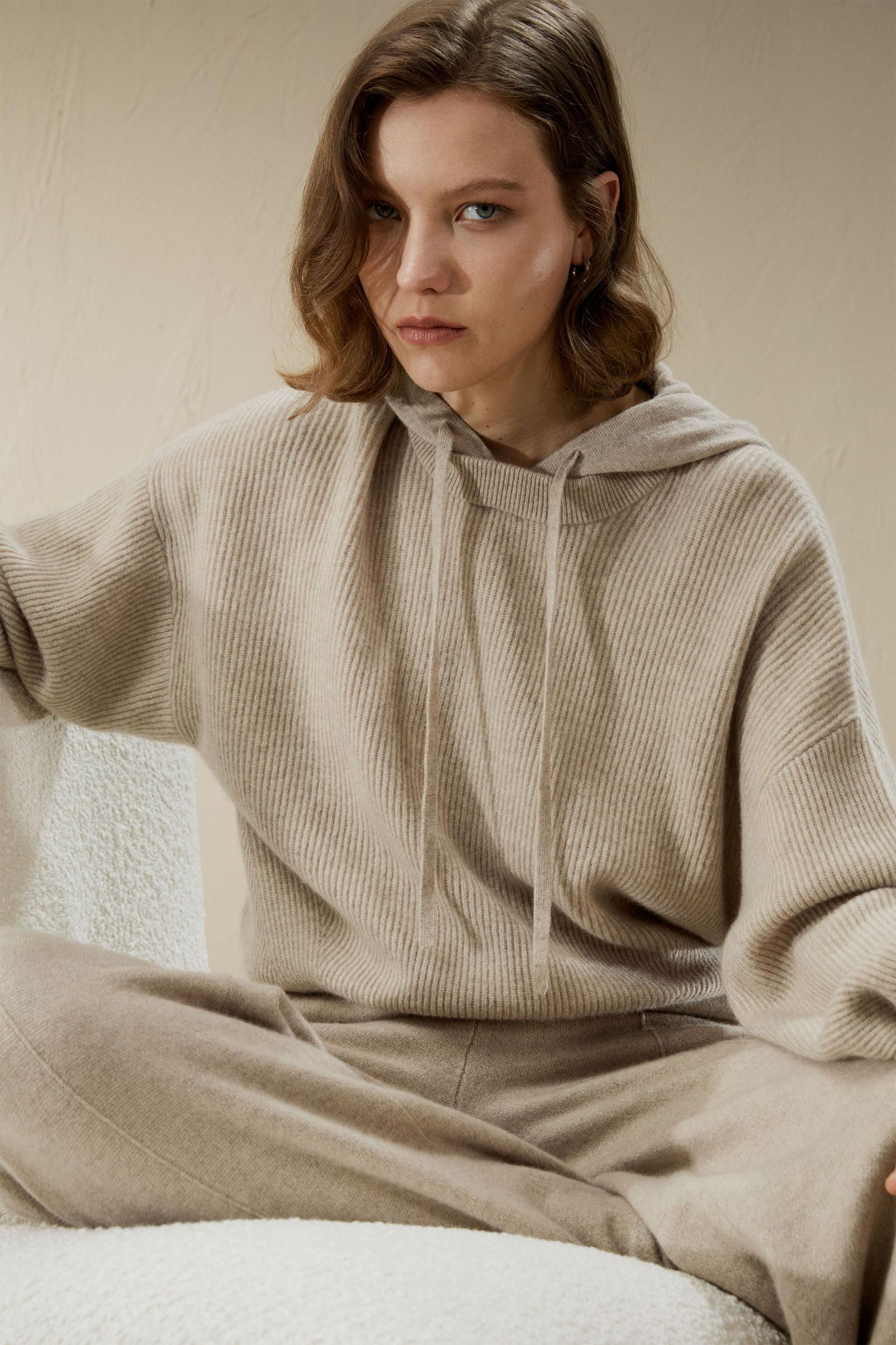 LILYSILK Women Cashmere Sweatshirt Womens - White 100% Cashmere - Comfort Round Neck Sweater XL Product Image