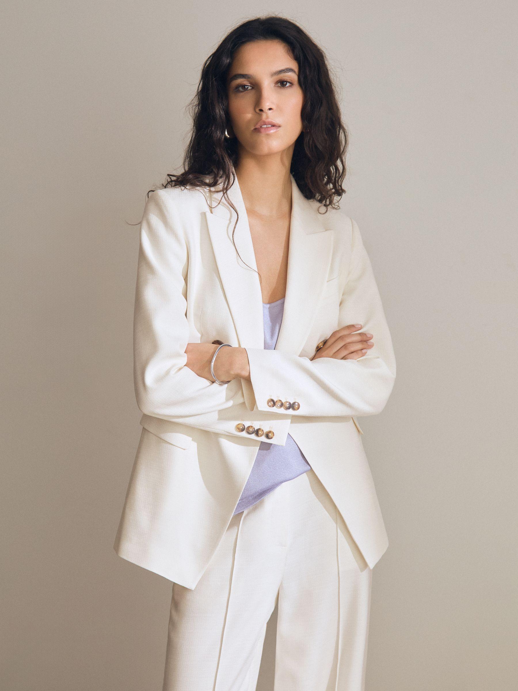 Atelier Double-Breasted Suit Blazer in White Product Image