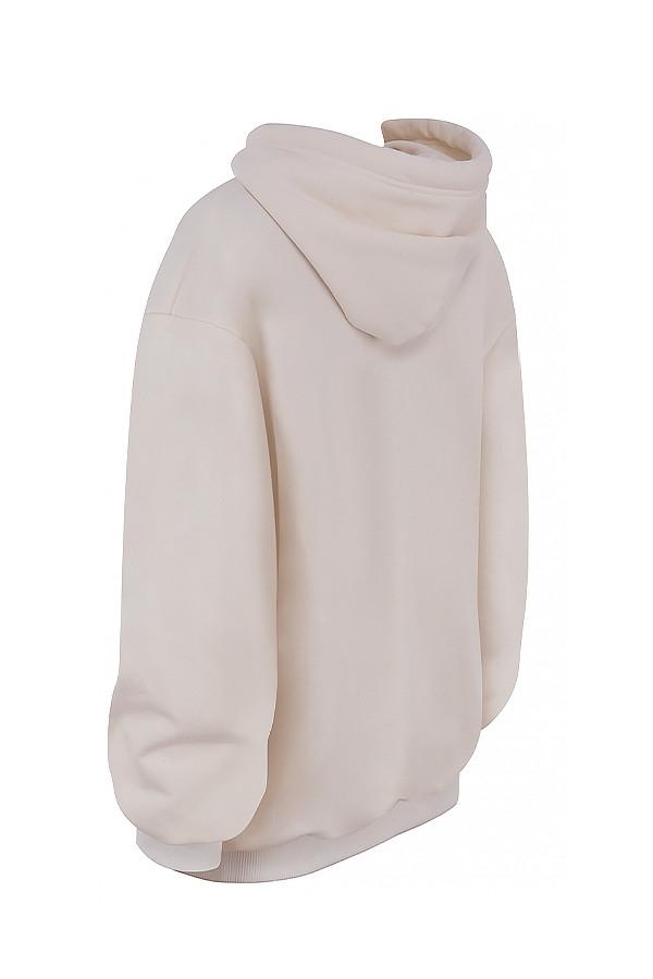 Halo  off white cotton fleece-back oversized hoodie Product Image