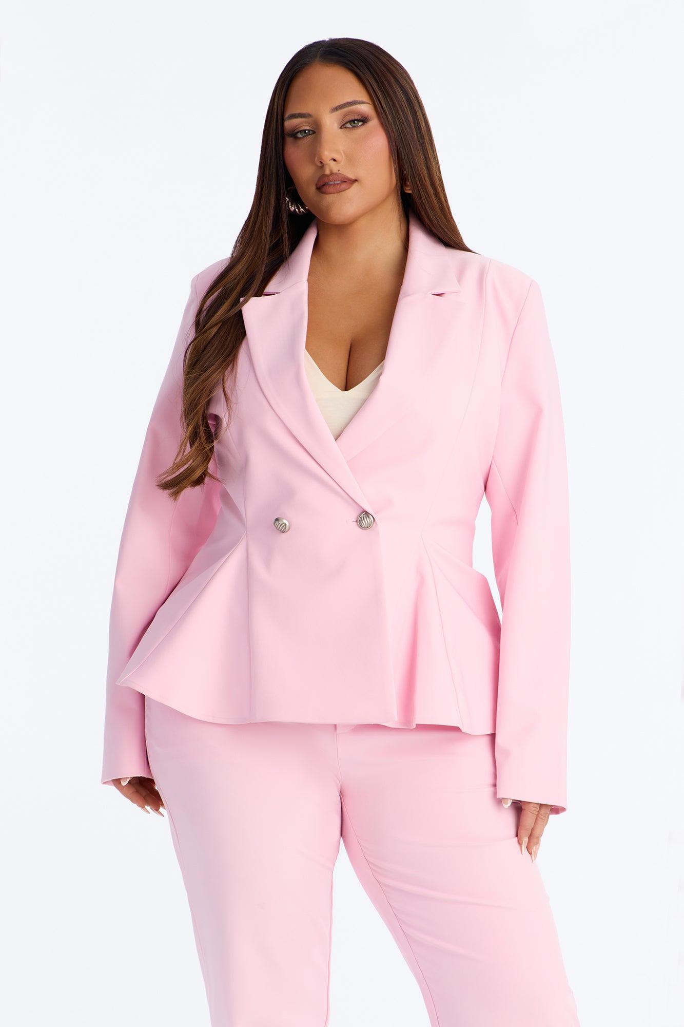 Mielle Peplum Blazer - Light Pink Female Product Image