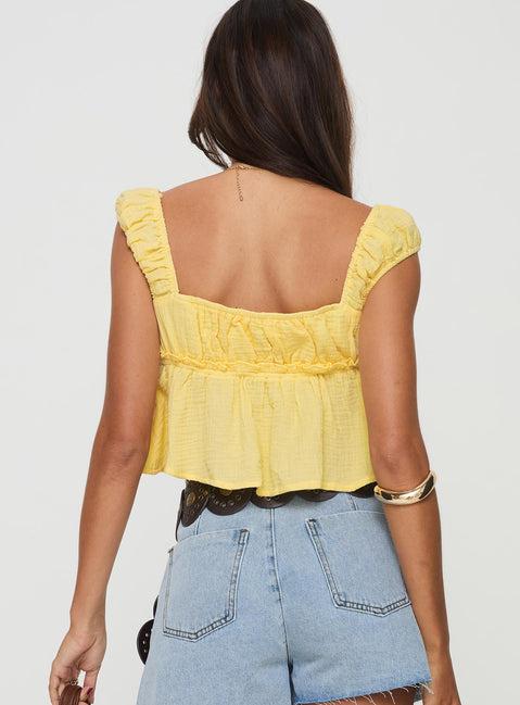 Contardo Short Sleeve Top Yellow Product Image
