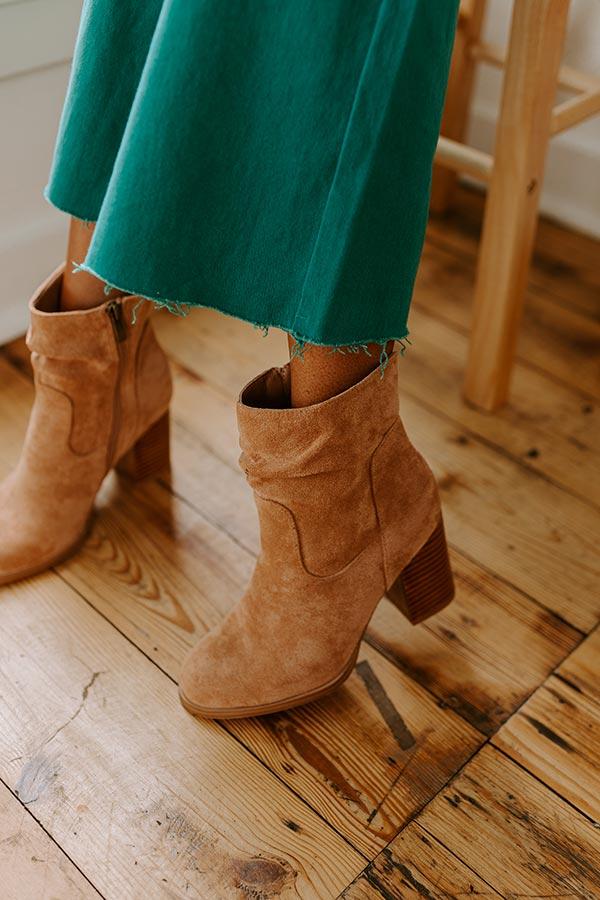 The Last Call Faux Suede Bootie in Light Camel Product Image