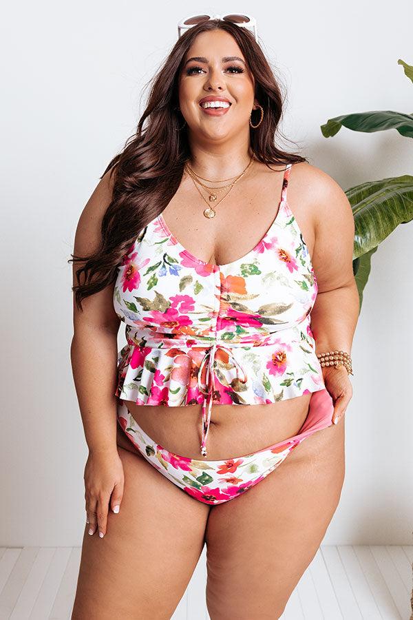 Secret Beach Reversible Bikini Bottoms in Pink Curves Product Image