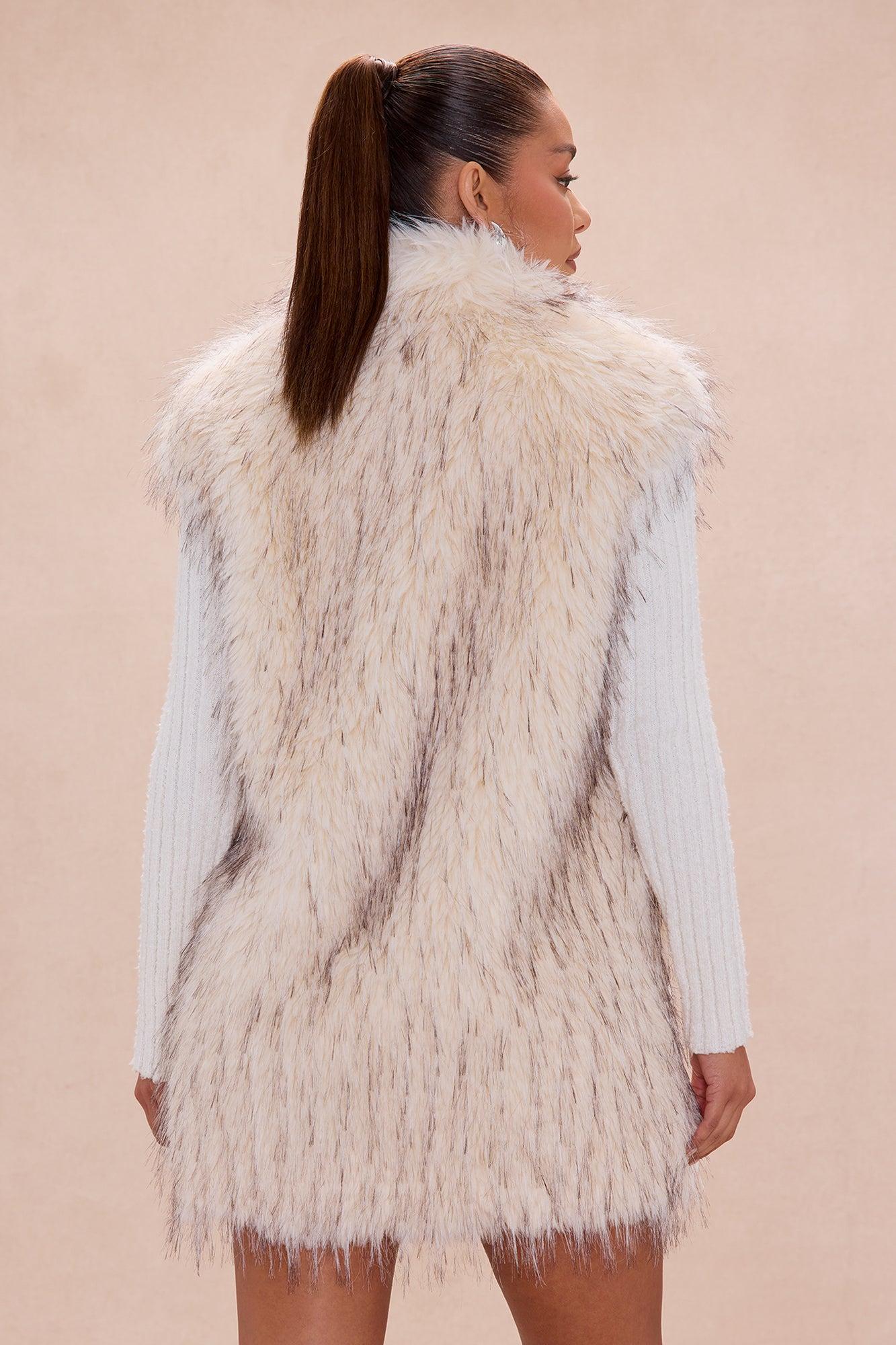 Shea Faux Fur Vest - Cream/combo Female Product Image