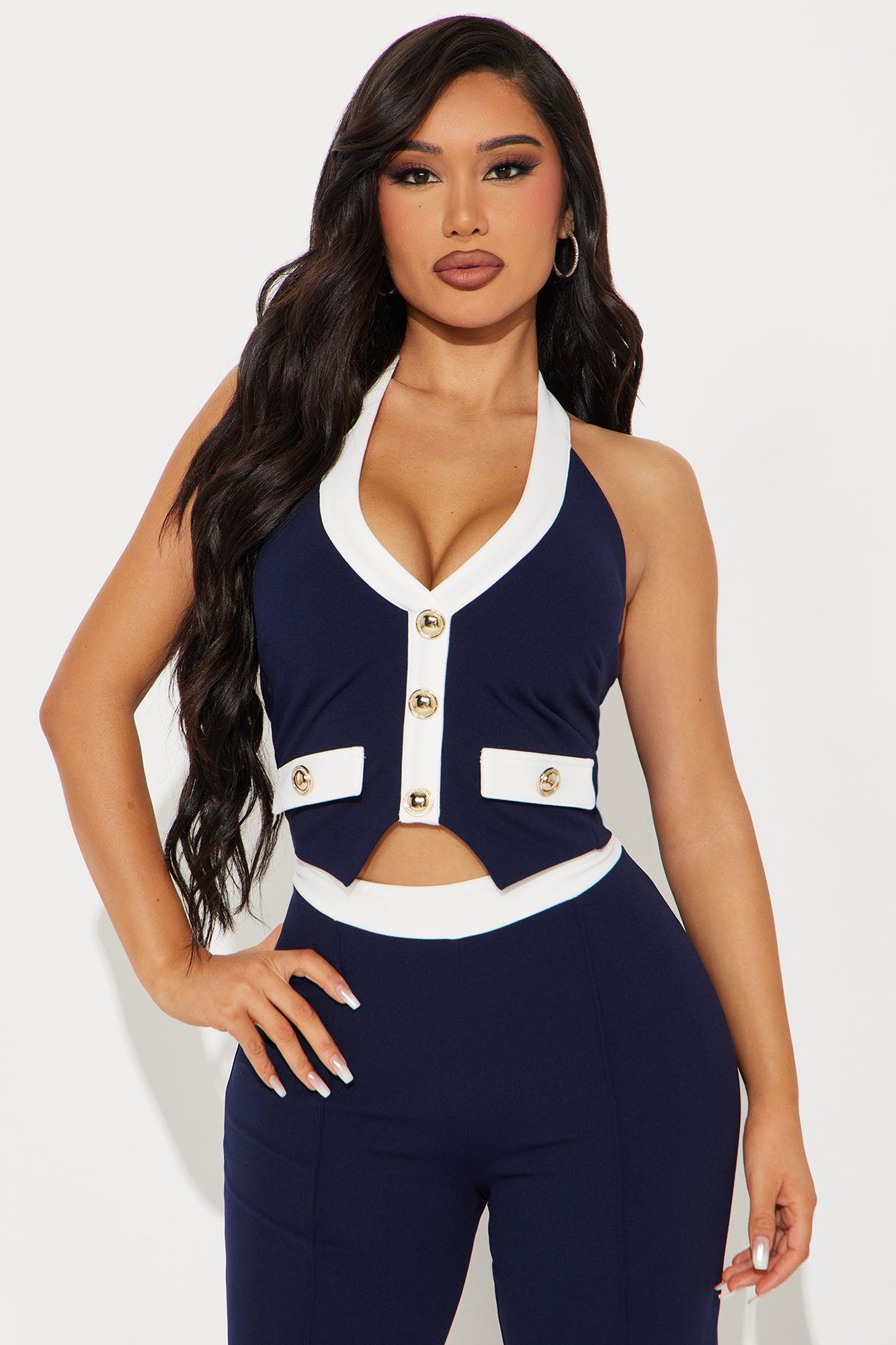 The Viola Vest And Pant Set - Navy/combo Product Image