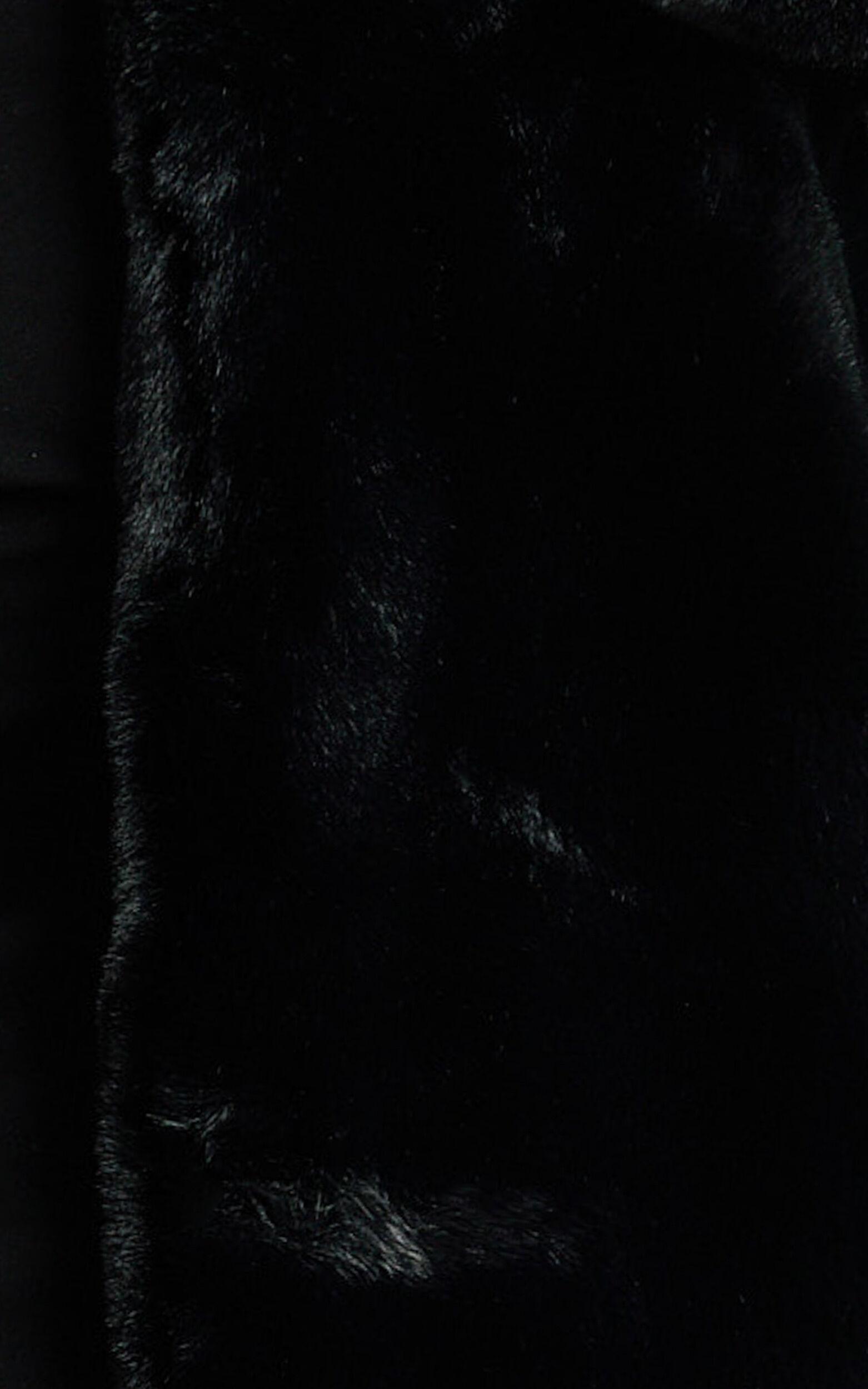 Dana Coat - Longline Faux Fur Coat in Black Product Image