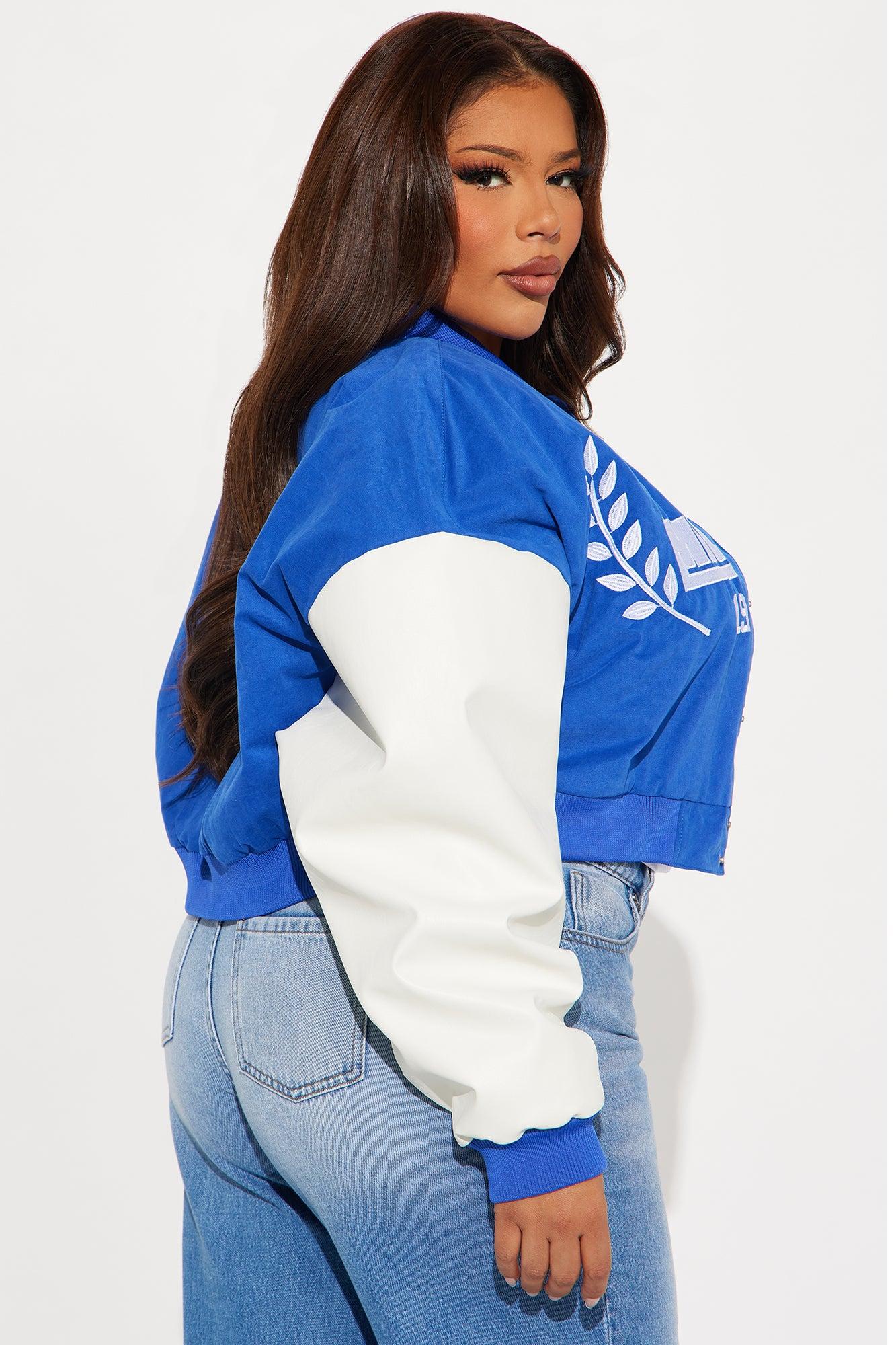 Milan Heritage Faux Leather & Cotton Jacket - Blue/combo Product Image