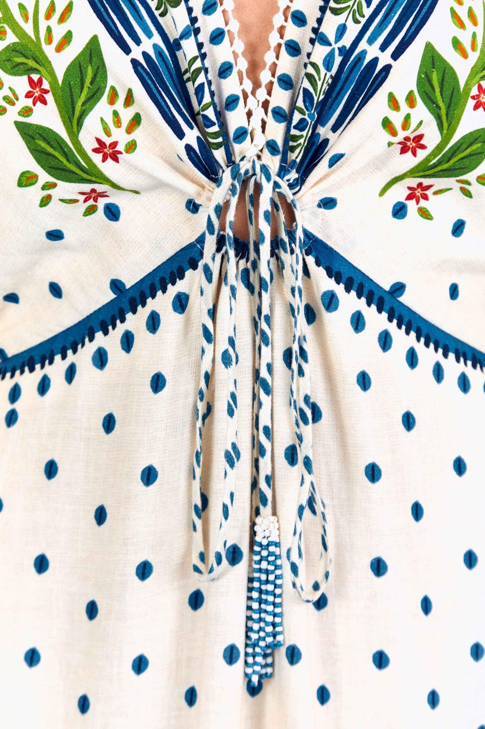 Off White Macaw Flight Maxi Dress Product Image