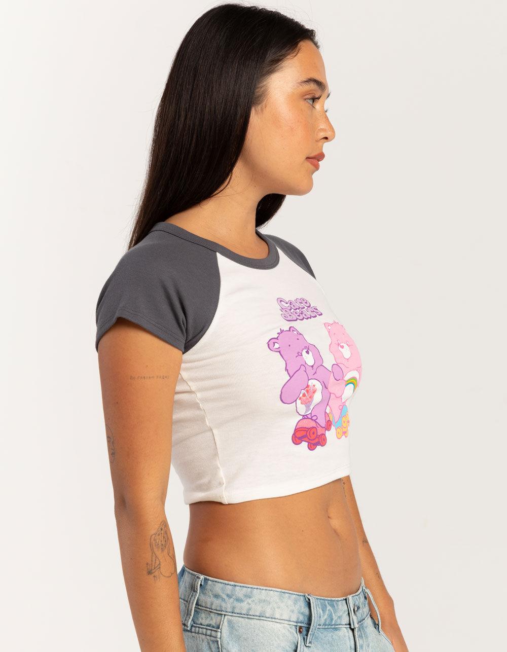 CARE BEARS Womens Raglan Baby Tee - CREAM/BLACK Product Image