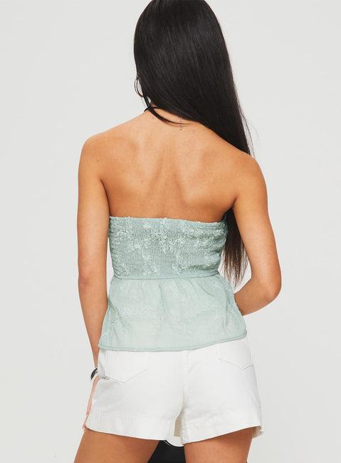 Rosenberg Strapless Top Green Product Image