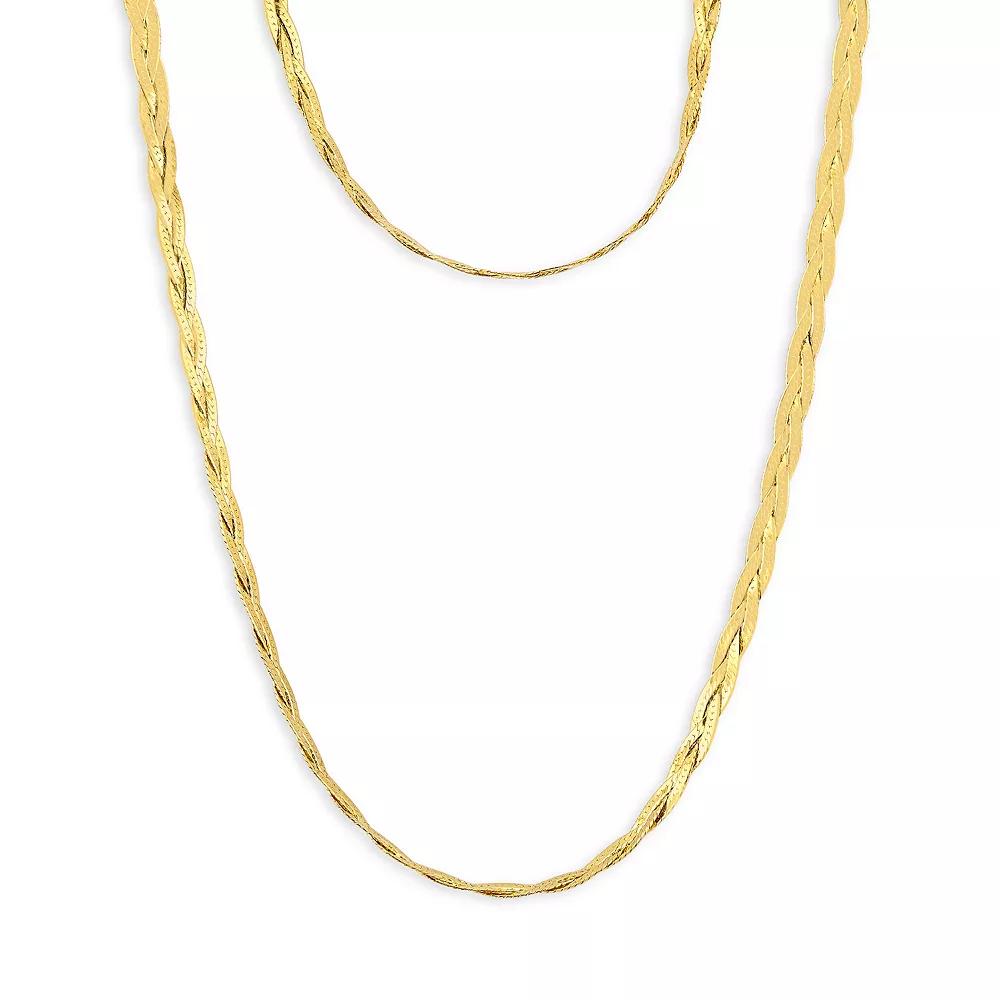 Primavera 24k Gold Over Sterling Silver Rope Necklace And Bracelet Set, Womens, Gold Tone Product Image