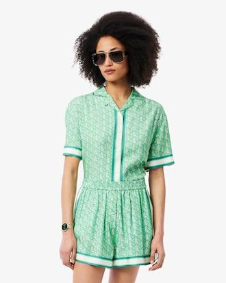 Oversized Monogram Print Shirt Product Image