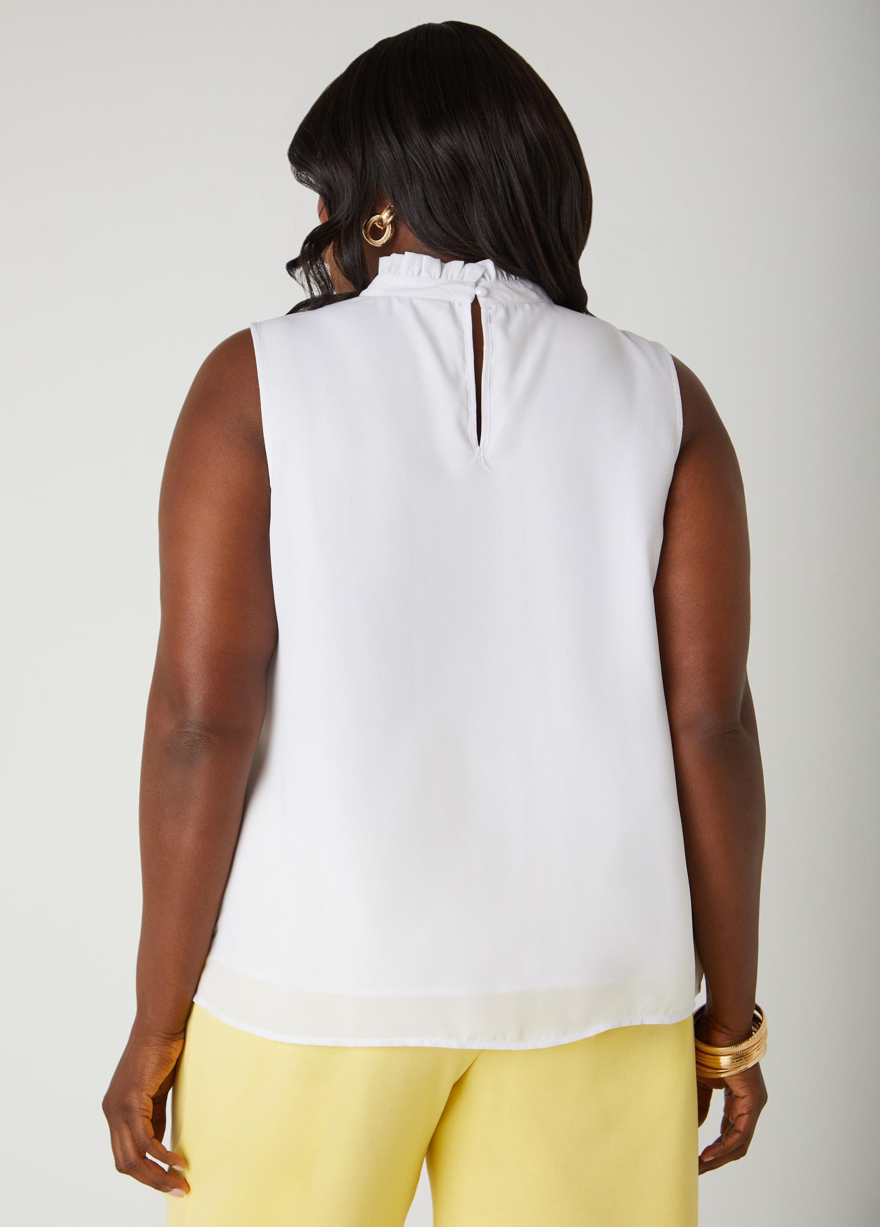 Faux Pearl Crepe Blouse Product Image