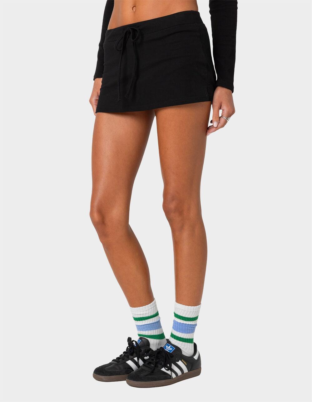 EDIKTED Bayside Slitted Micro Skort - BLACK Product Image