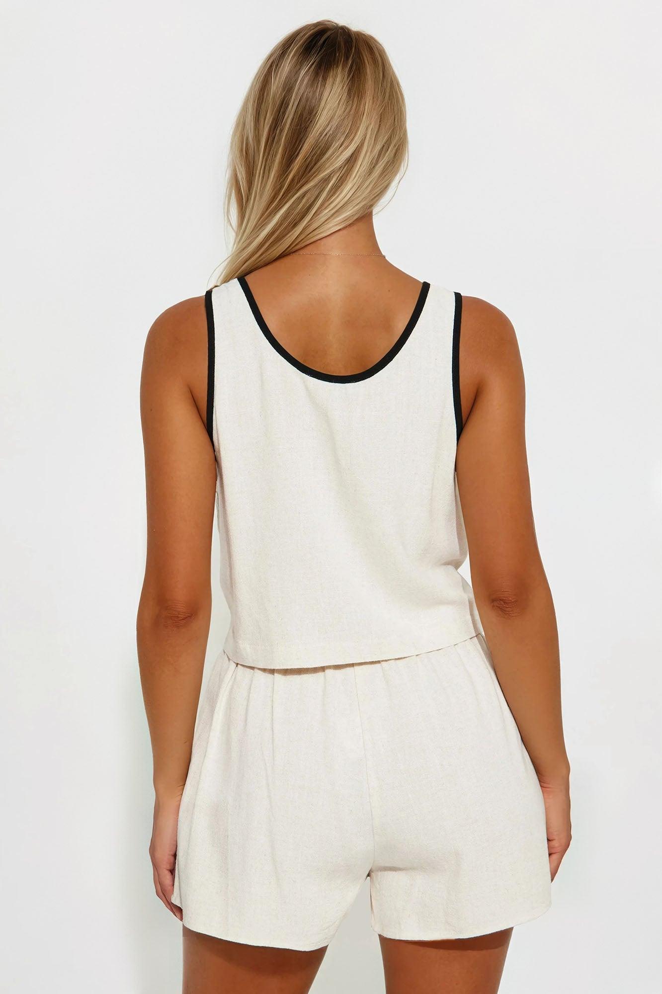 Linen Breeze Short Set - Natural Female Product Image