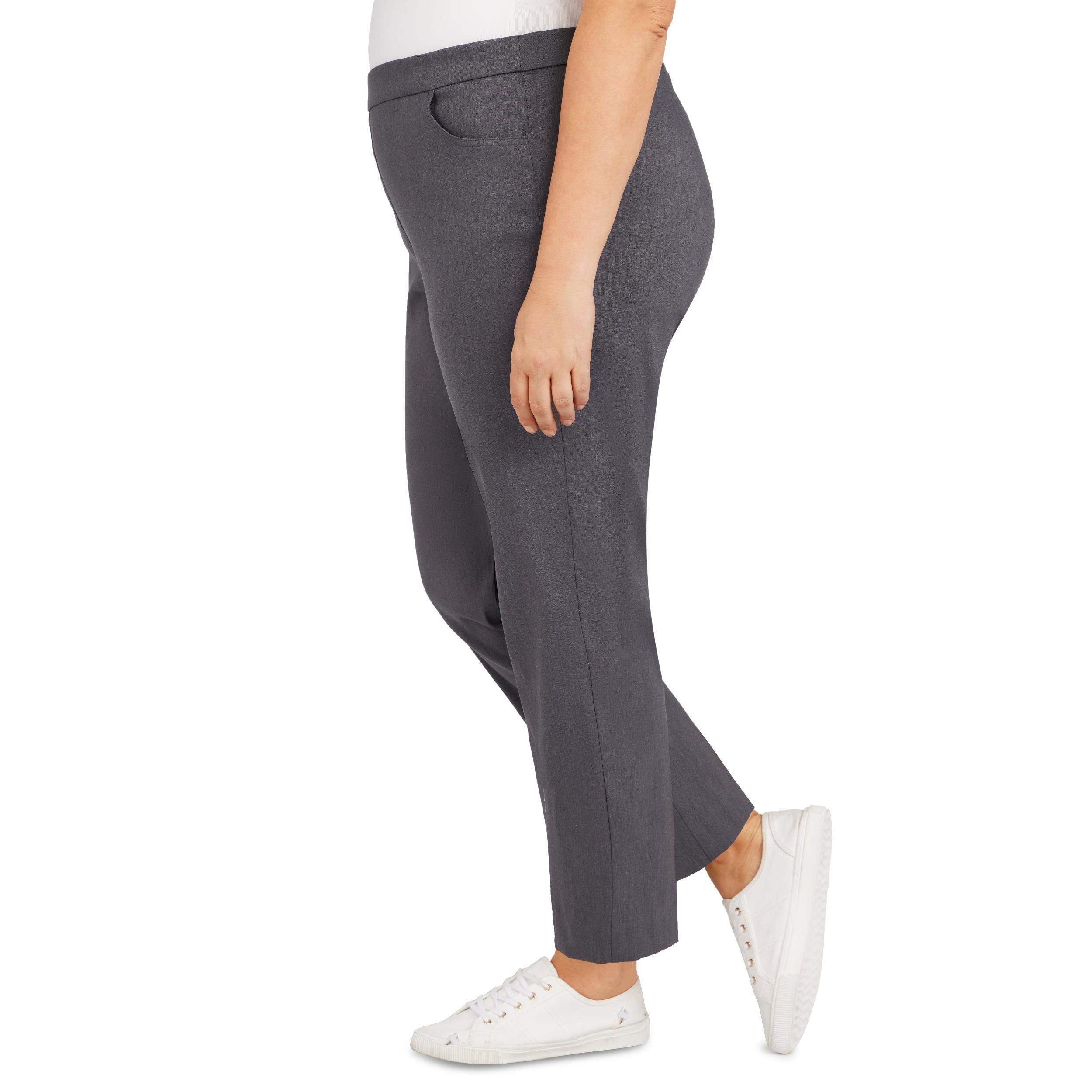 Alfred Dunner Plus Classic Allure Fit Proportioned Pant with Elastic Comfort Waistband Short Length Product Image