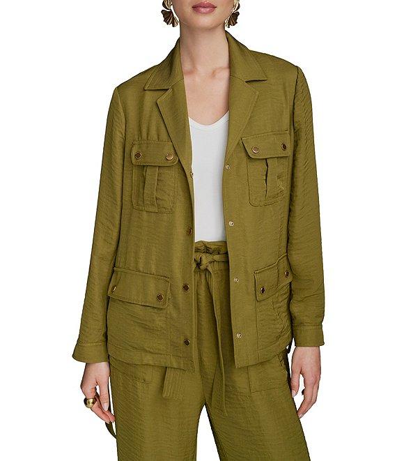 Donna Karan Ripple Twill Wide Leg Paper Bag Waist Pants Product Image