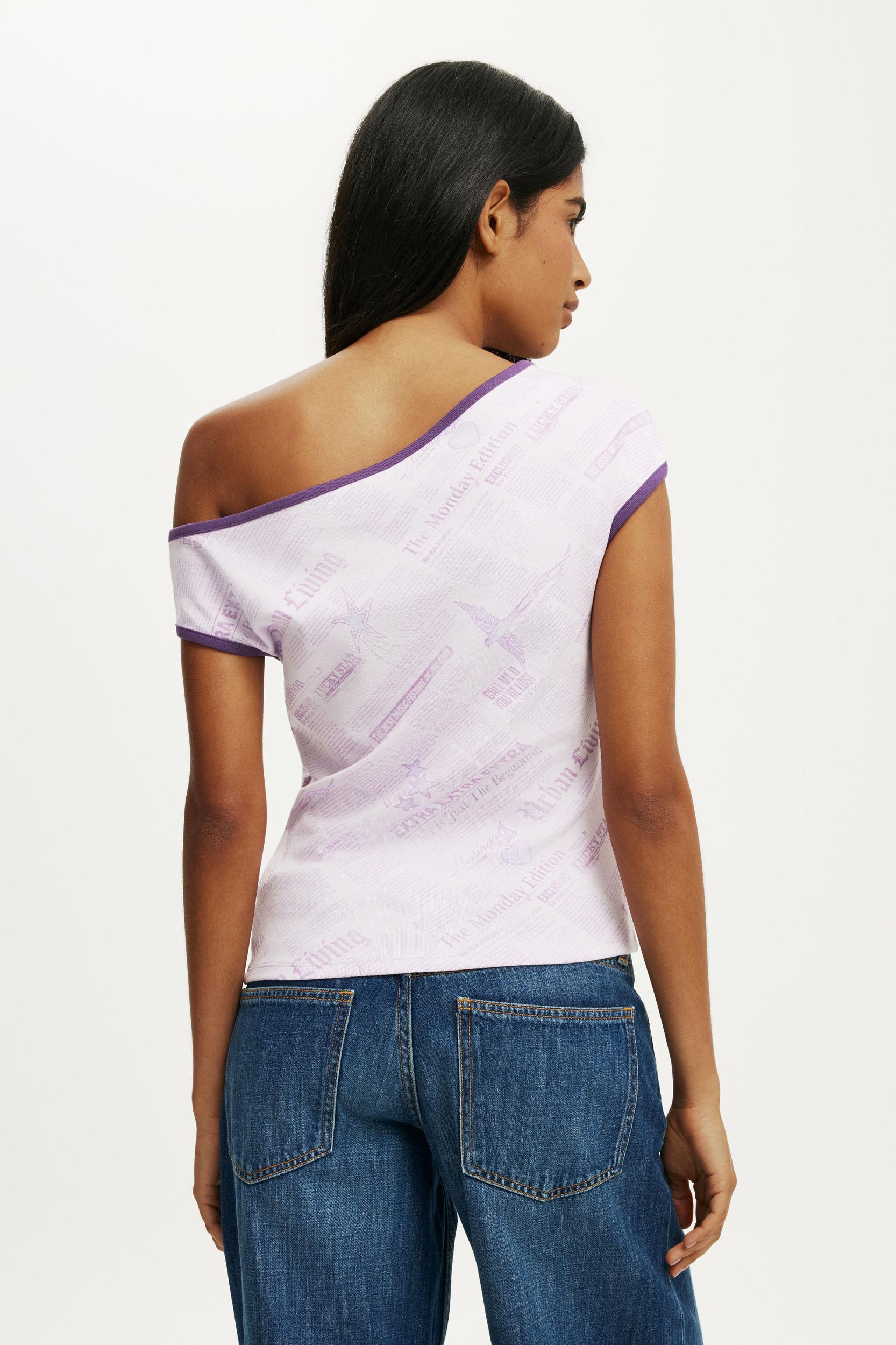 Off Shoulder Graphic Tee Product Image