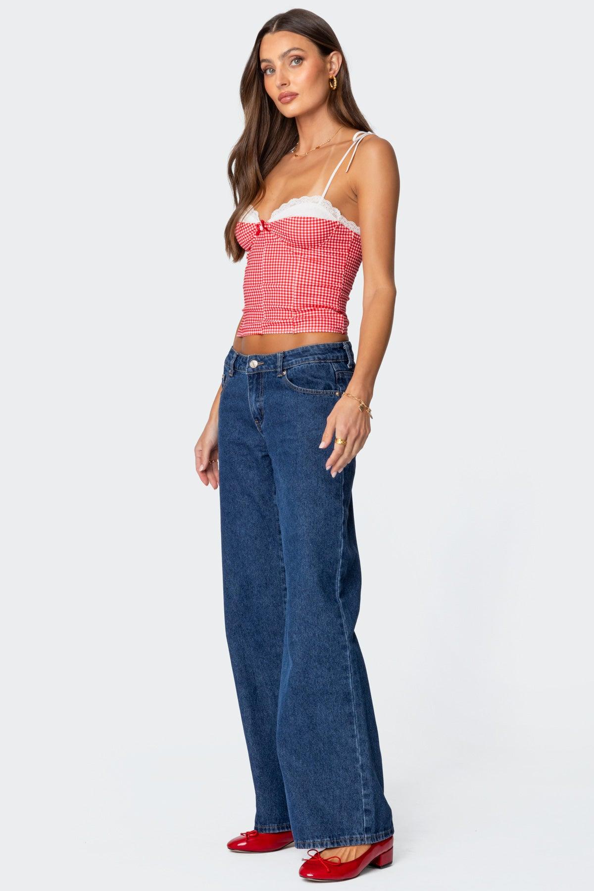 Peekaboo Lacey Gingham Corset Product Image