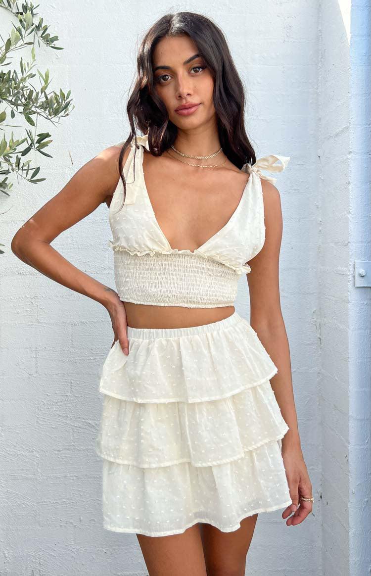 Madelyn Cream Shoulder Tie Top Product Image