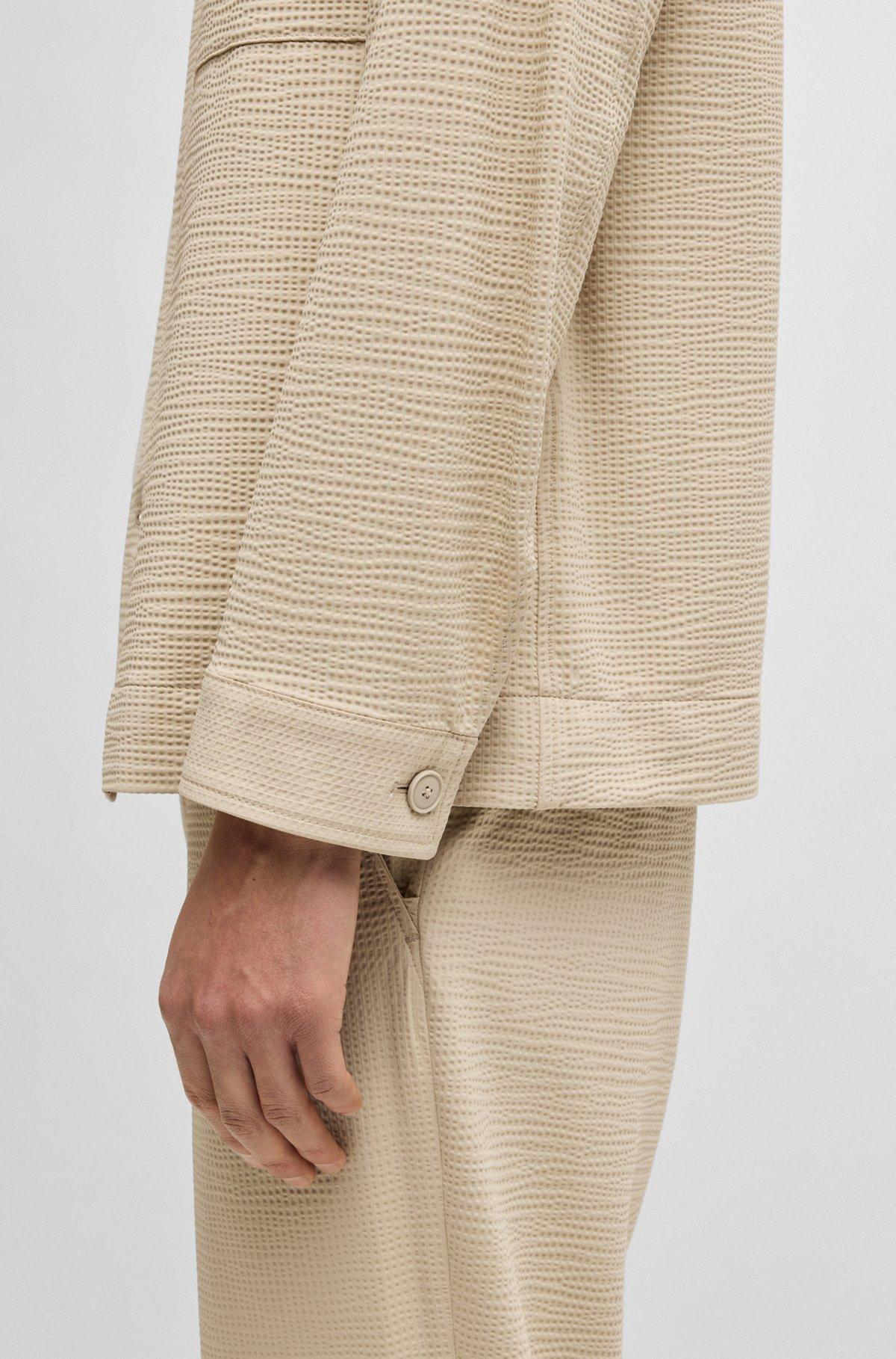 Relaxed-fit overshirt in stretch seersucker Product Image