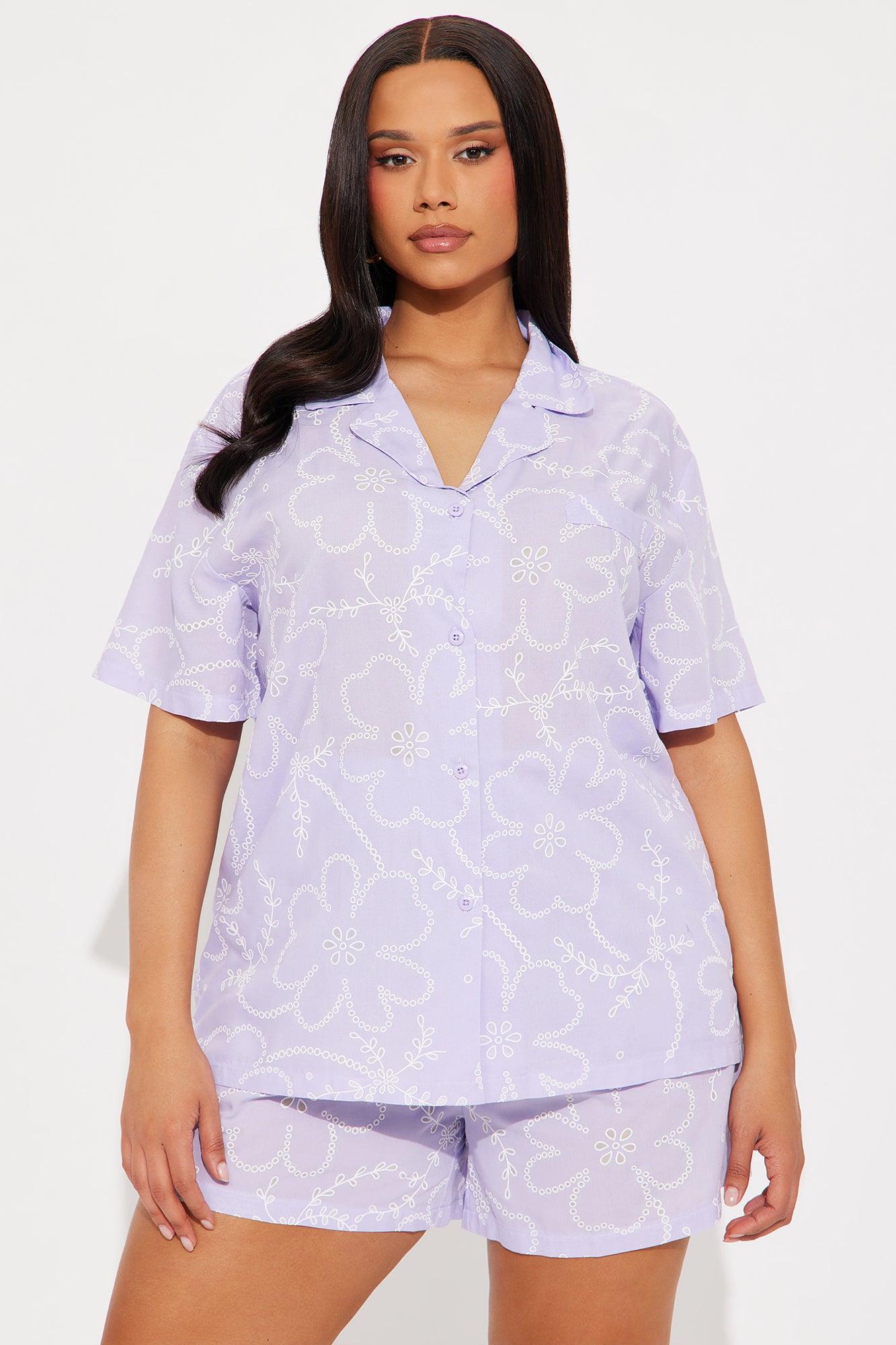 Summer Nights Eyelet PJ Short Set - Lavender Product Image