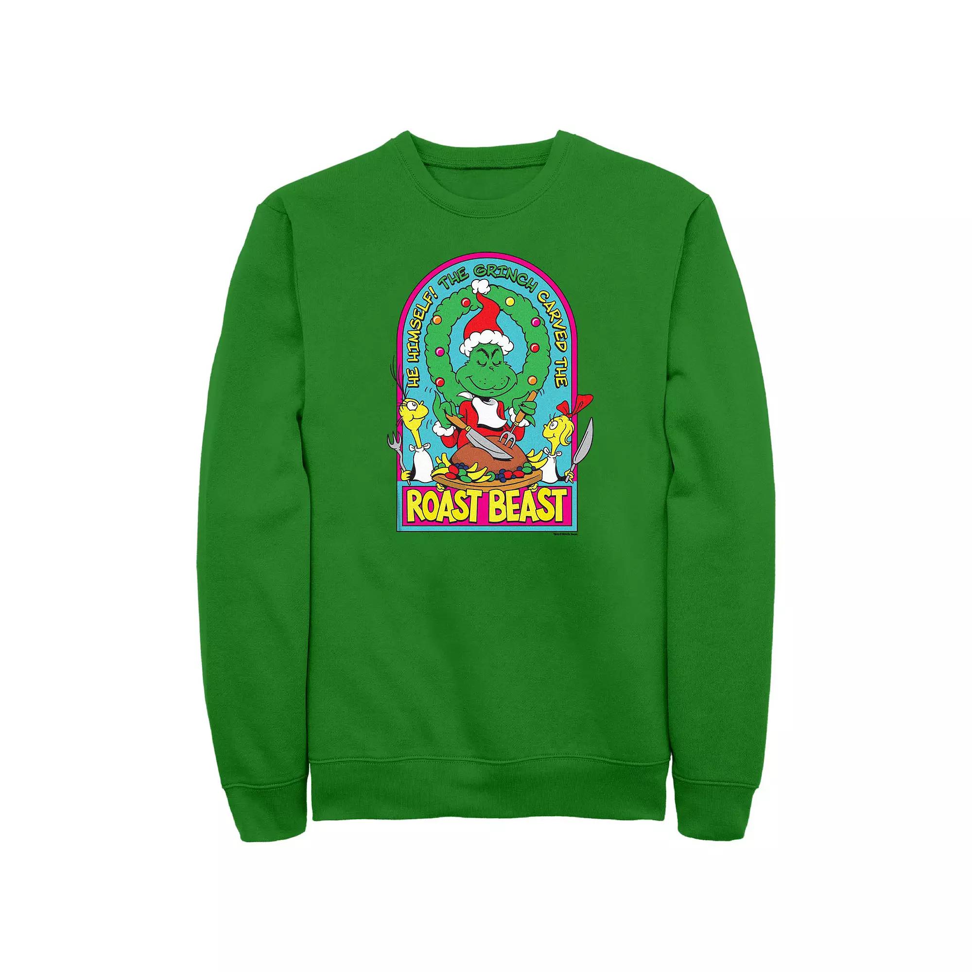 Big & Tall Dr. Seuss Grinch Roast Beast Graphic Fleece, Men's, Size: XL, Kelly Product Image