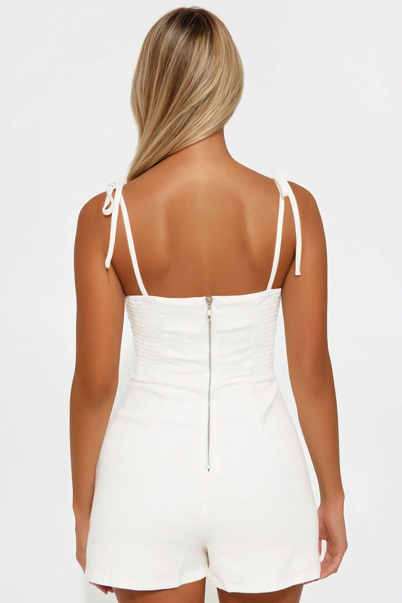 Urban Denim Romper  - White Wash Product Image