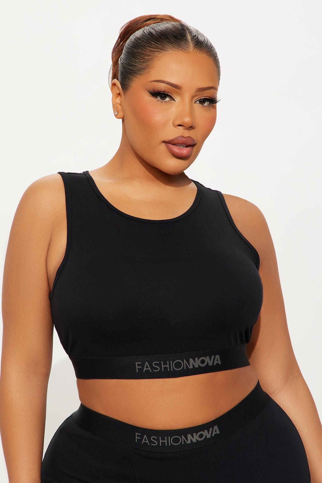 FN Mood High Neck Cotton Bra - Black Female Product Image