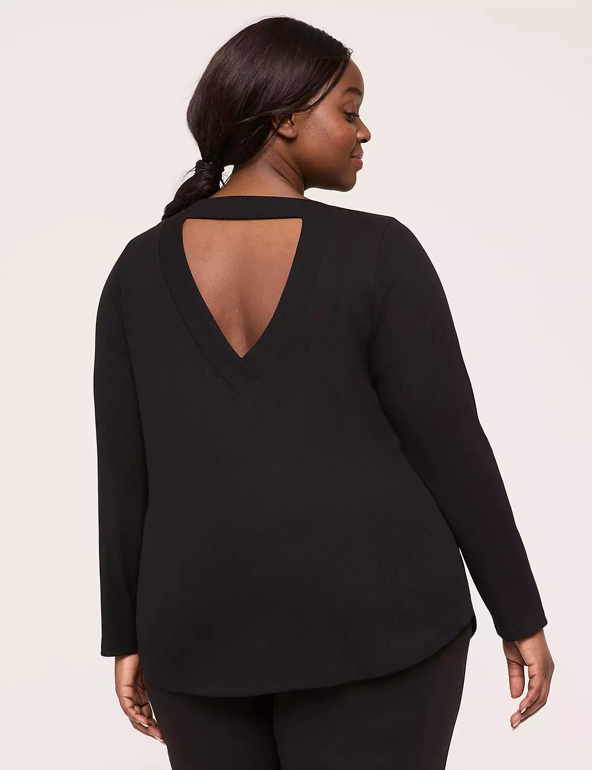 LIVI Boatneck Rib Back-Detail Sweatshirt Product Image