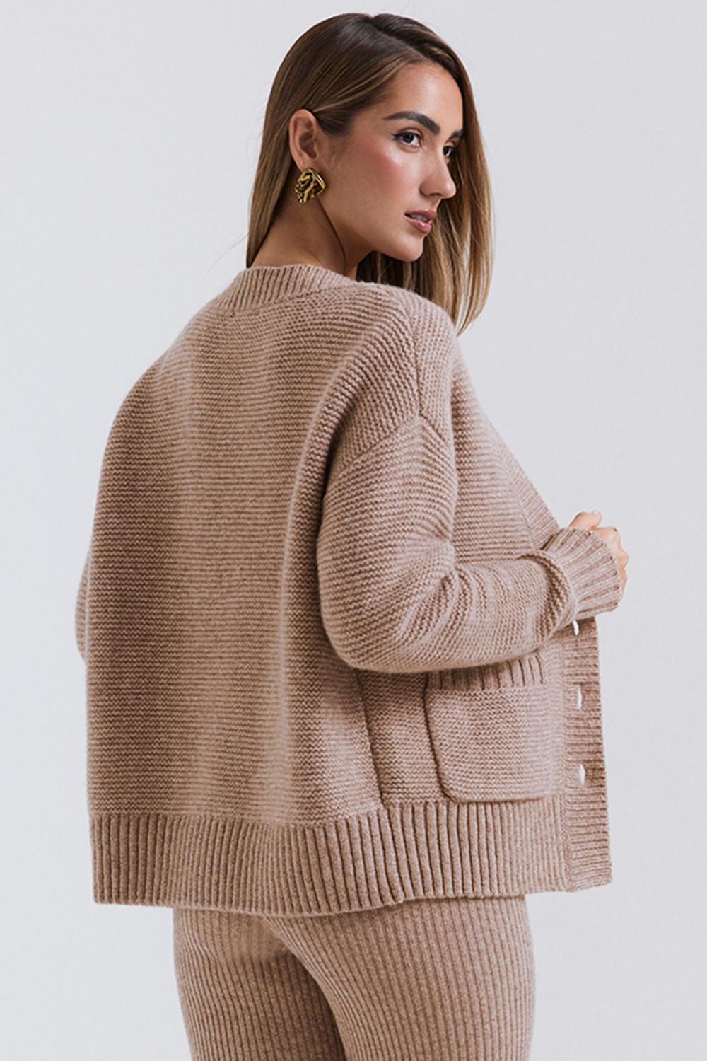 Alara  barley chunky natural wool cardigan - sale Product Image