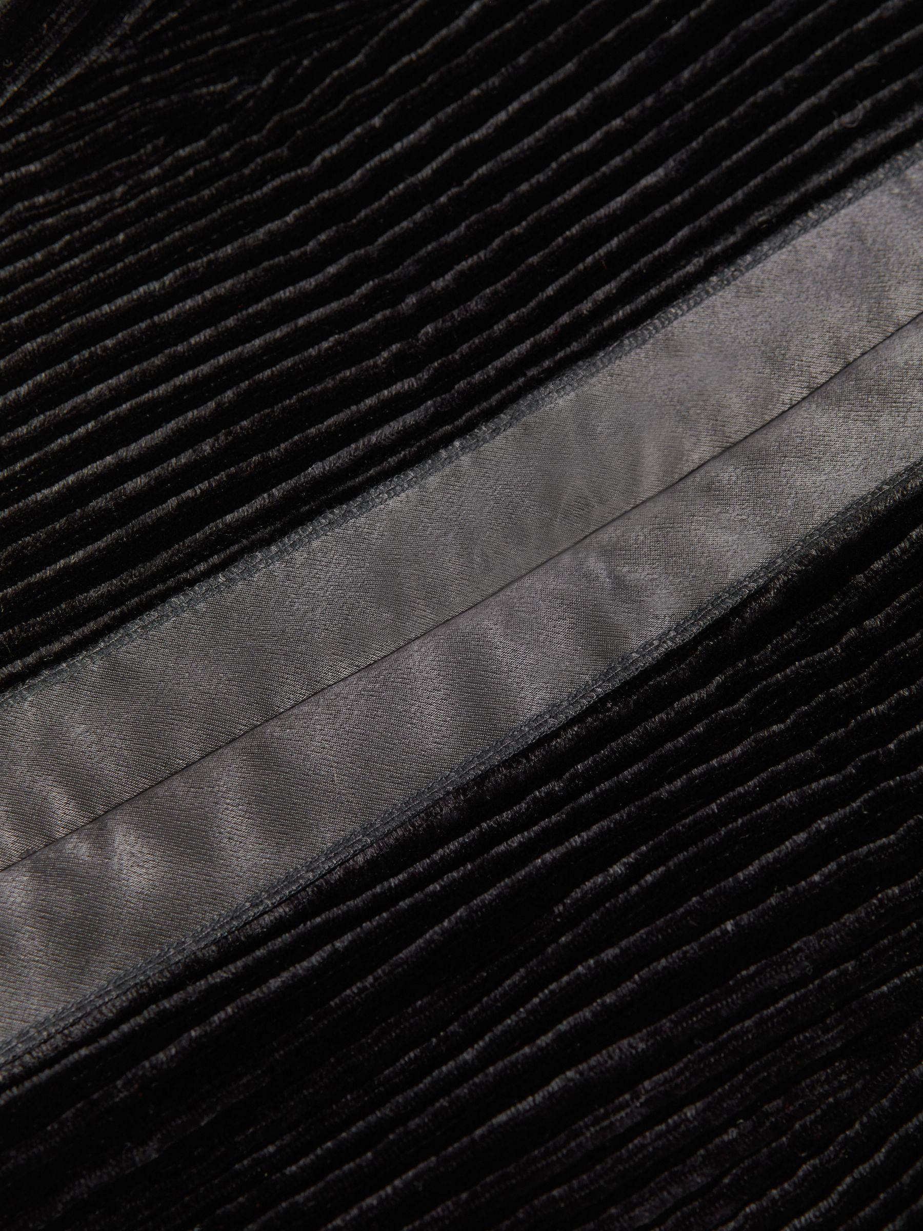 Velvet Pleat Detail Mini Dress in Black Product Image