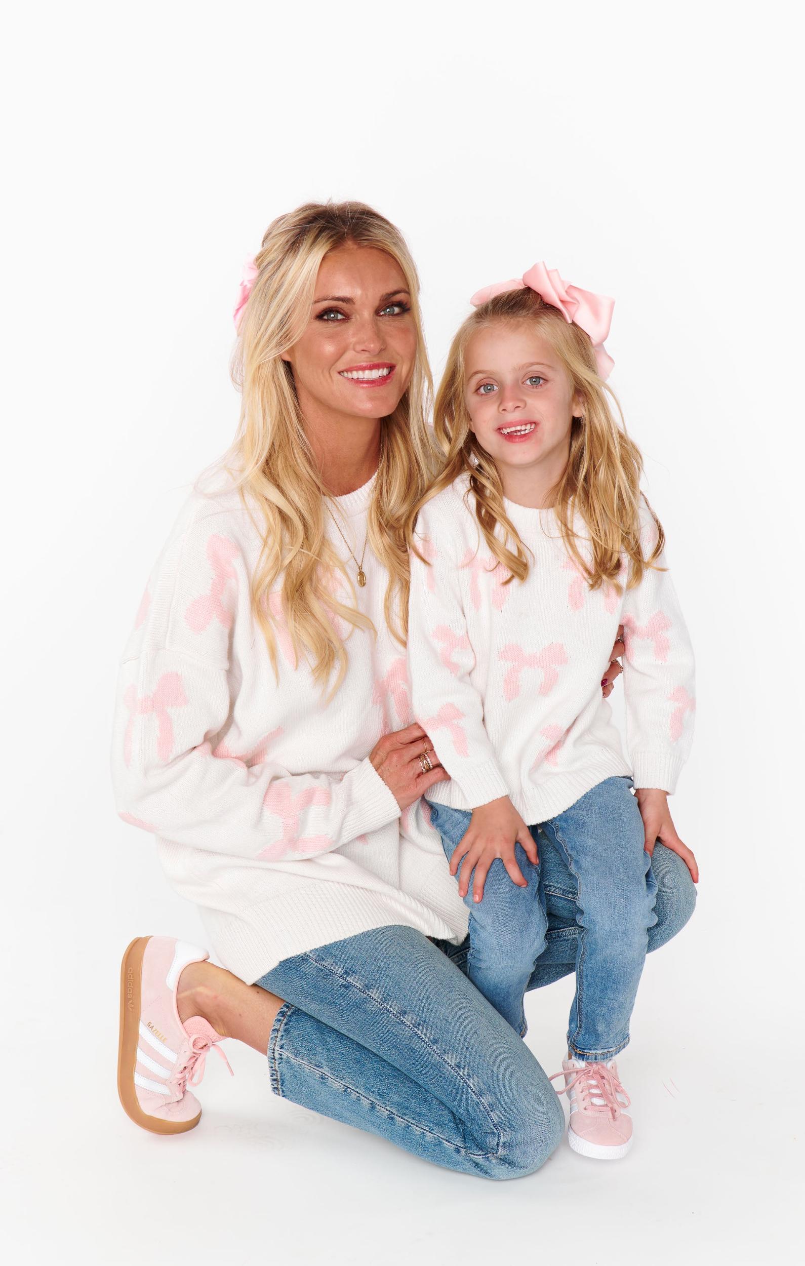 Little Gabrielle Sweater ~ Put A Bow On It Knit Kids Product Image