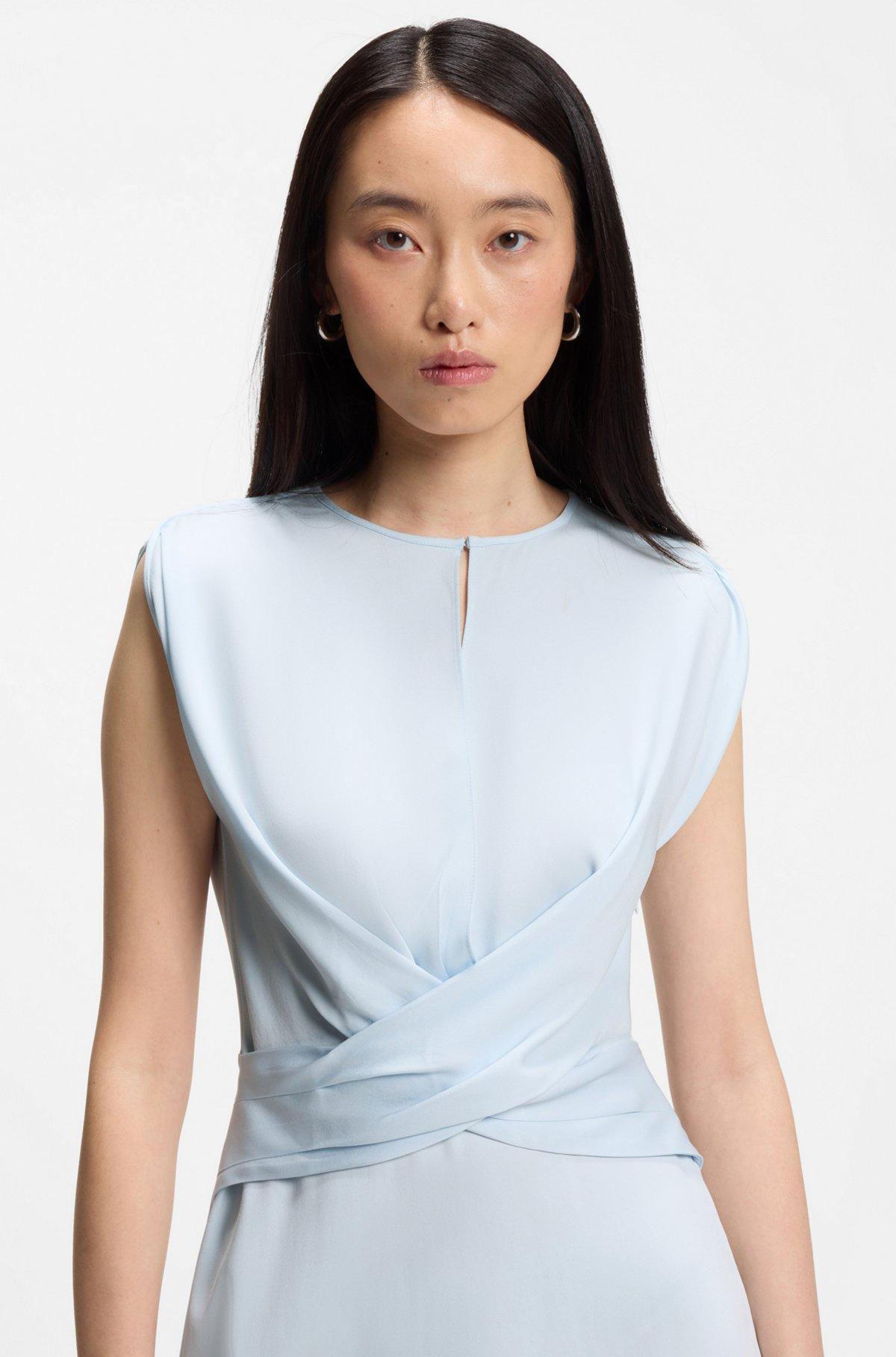 Keyhole-neckline dress with wrap detail Product Image