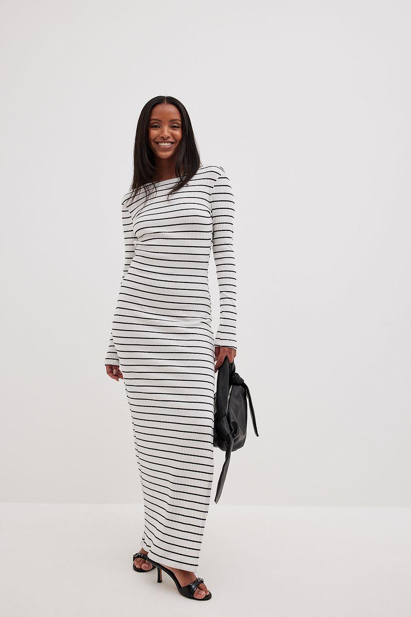Stripe Deep Back Maxi Dress Product Image
