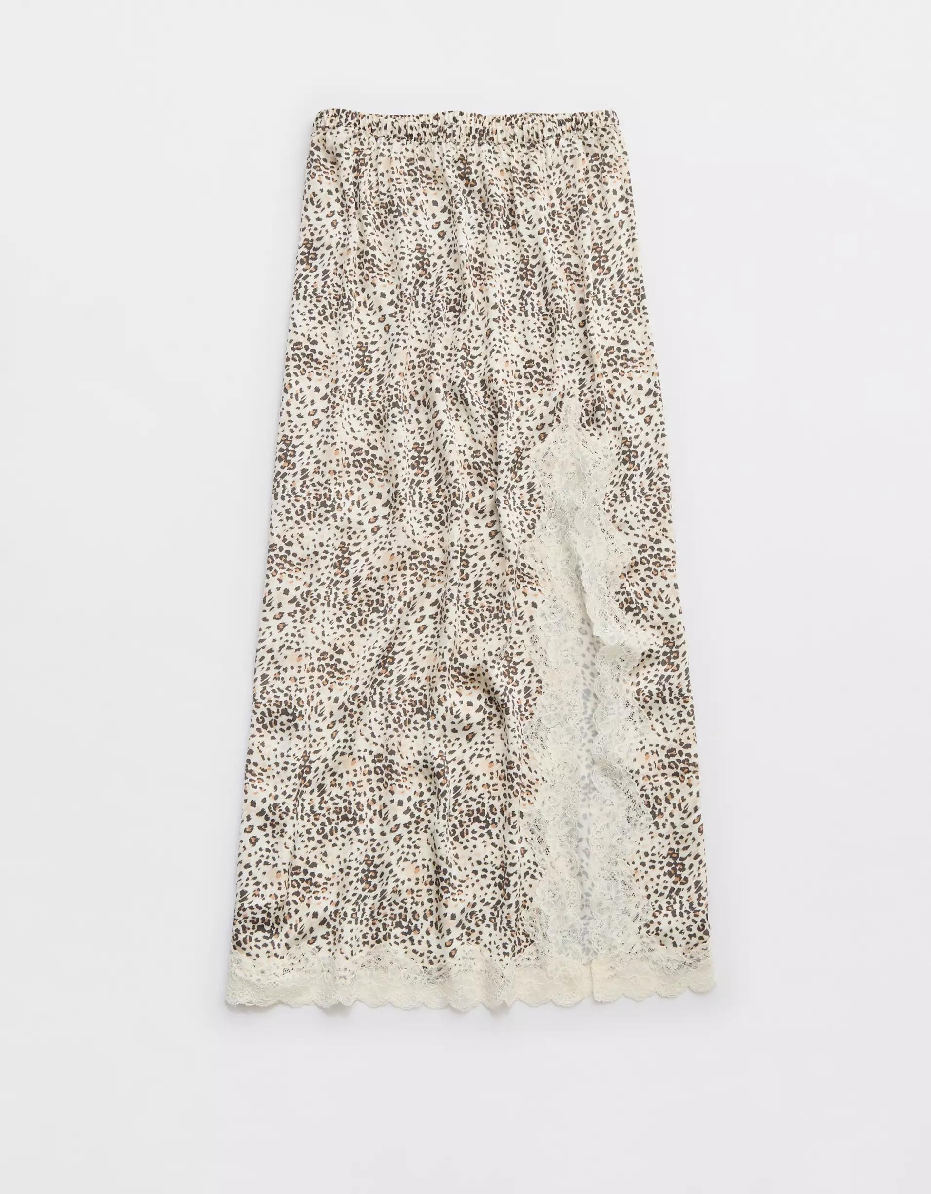 Aerie Satin Midi Skirt Product Image