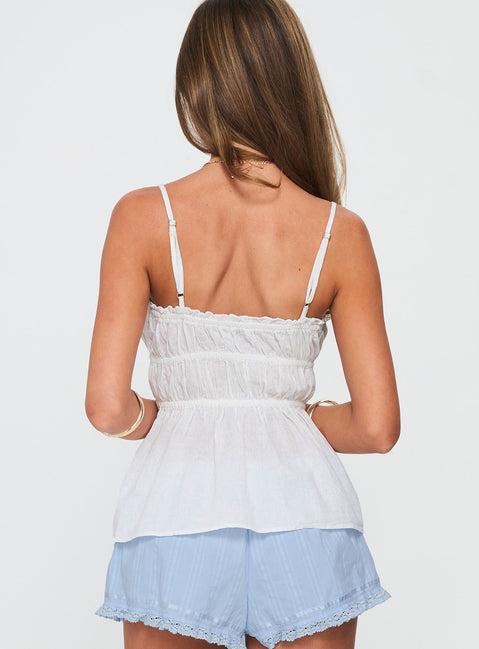 Rosecliff Ruched Longline Top Ivory Product Image