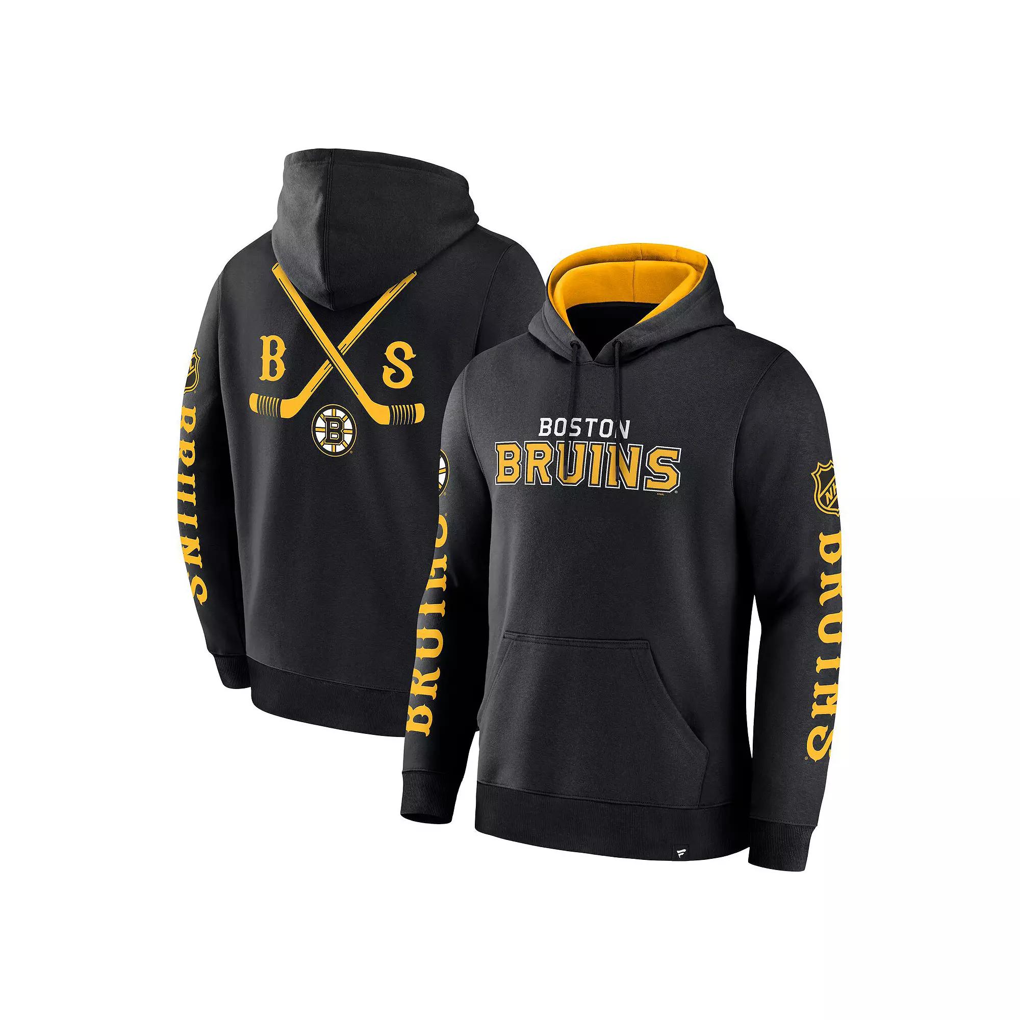 Men's Fanatics Black Boston Bruins Big City Legacy Fleece Pullover Hoodie,  Product Image