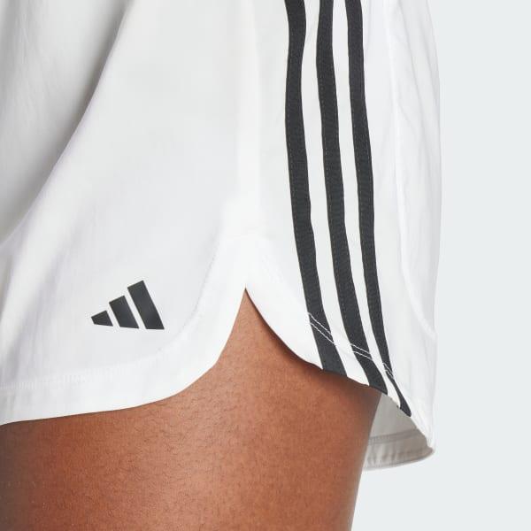 adidas Pacer Training 3-Stripes Woven High-Rise Shorts White L 3 Womens Product Image