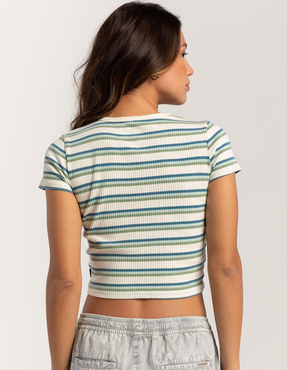 FIVESTAR GENERAL CO. Stripe Knit Womens Tee - WHITE COMBO Product Image