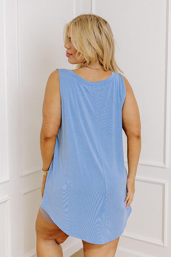 Friends For Life Shift Tank In Sky Blue Curves Product Image
