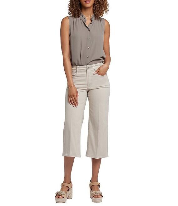 NYDJ Petite Size Brigitte High Waisted Wide Leg Capri Jeans Product Image