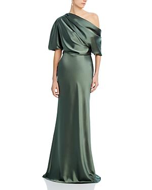 Amsale Draped Satin One Shoulder Dress Product Image