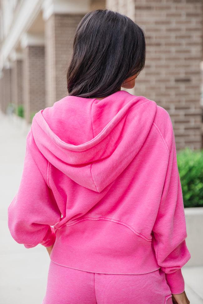 Learn As You Go Pink Acid Washed Quarter Zip Pullover FINAL SALE Product Image