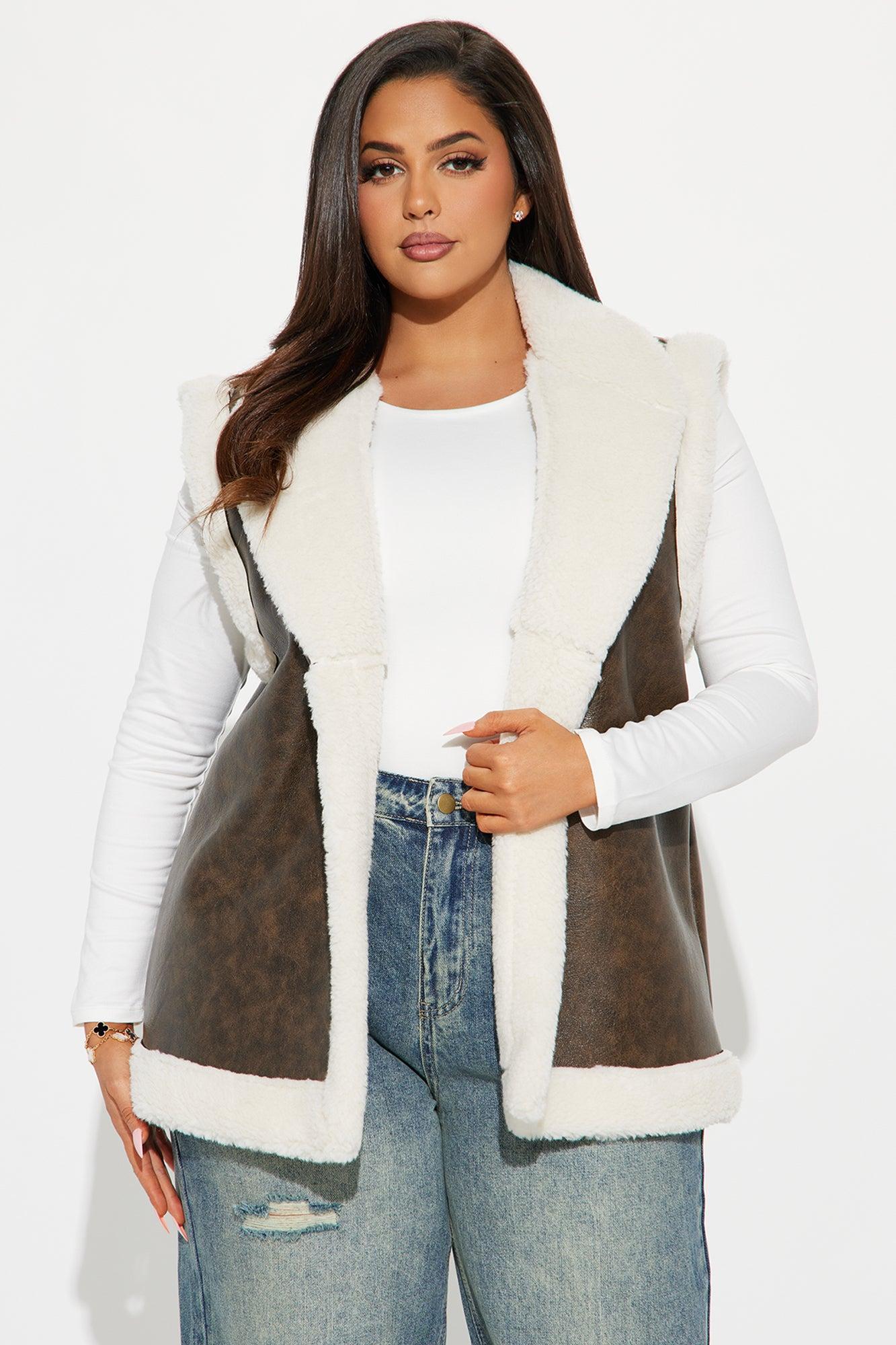 Ericka Shearling Vest - Brown Female Product Image
